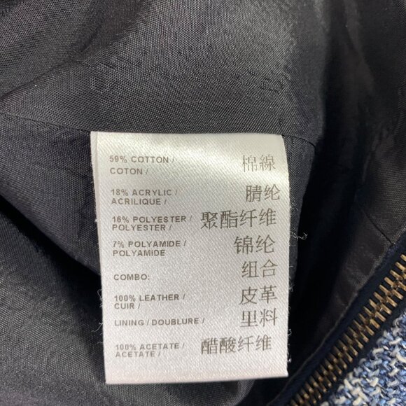 Judith & Charles Cropped tweed Blazer removable  leather  hem Women's Size 2 - Picture 12 of 13